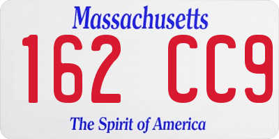 MA license plate 162CC9
