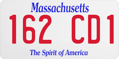 MA license plate 162CD1