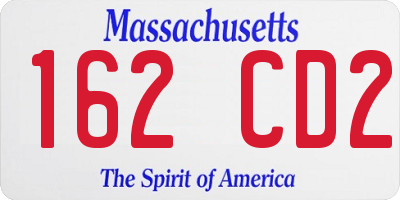 MA license plate 162CD2