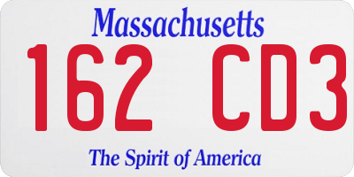 MA license plate 162CD3