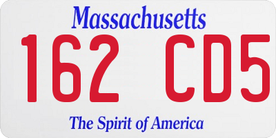 MA license plate 162CD5