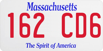 MA license plate 162CD6