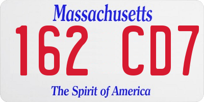 MA license plate 162CD7