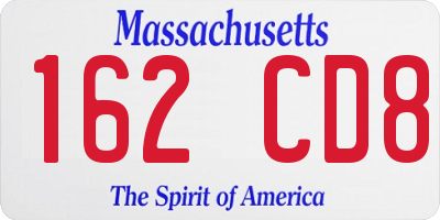 MA license plate 162CD8
