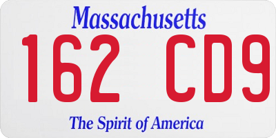 MA license plate 162CD9
