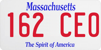 MA license plate 162CE0