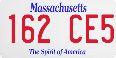 MA license plate 162CE5