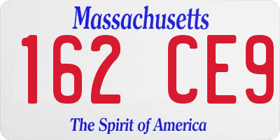 MA license plate 162CE9