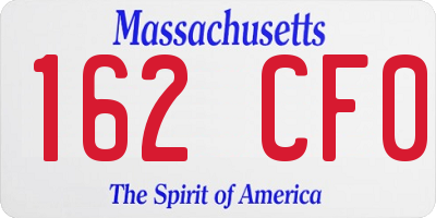 MA license plate 162CF0