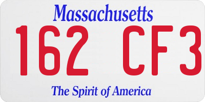 MA license plate 162CF3