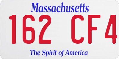 MA license plate 162CF4
