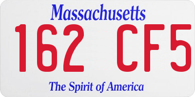 MA license plate 162CF5