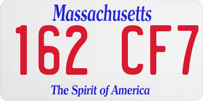 MA license plate 162CF7