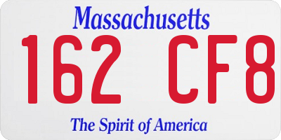 MA license plate 162CF8