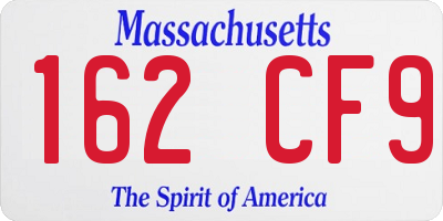 MA license plate 162CF9