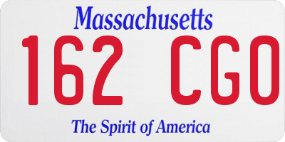 MA license plate 162CG0