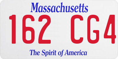 MA license plate 162CG4
