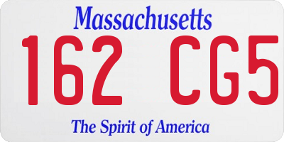 MA license plate 162CG5