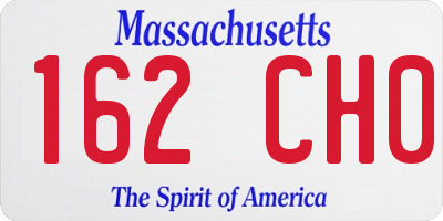 MA license plate 162CH0