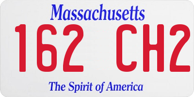 MA license plate 162CH2