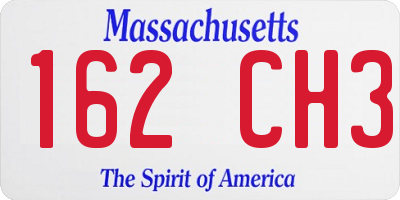MA license plate 162CH3