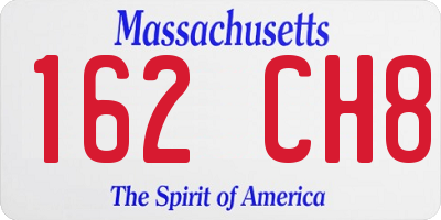MA license plate 162CH8