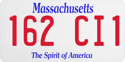 MA license plate 162CI1