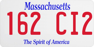 MA license plate 162CI2