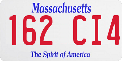 MA license plate 162CI4