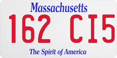 MA license plate 162CI5