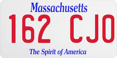 MA license plate 162CJ0