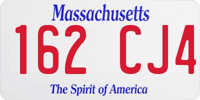 MA license plate 162CJ4