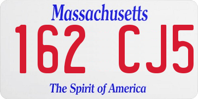 MA license plate 162CJ5