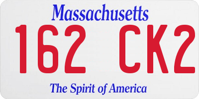 MA license plate 162CK2