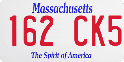 MA license plate 162CK5