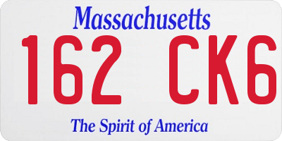 MA license plate 162CK6