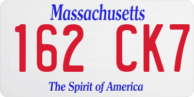 MA license plate 162CK7