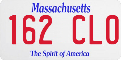 MA license plate 162CL0