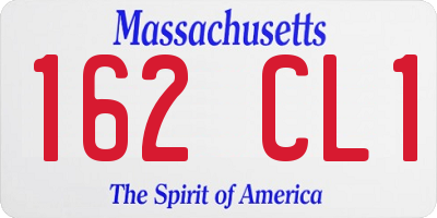 MA license plate 162CL1