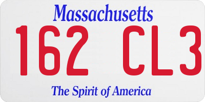 MA license plate 162CL3