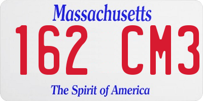 MA license plate 162CM3