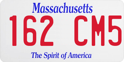 MA license plate 162CM5