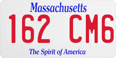 MA license plate 162CM6