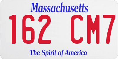 MA license plate 162CM7