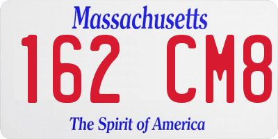 MA license plate 162CM8