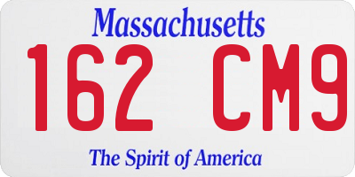 MA license plate 162CM9