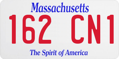 MA license plate 162CN1