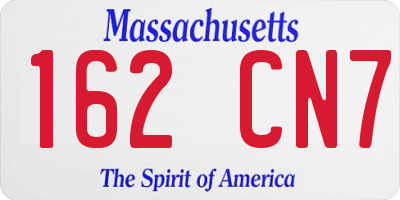 MA license plate 162CN7