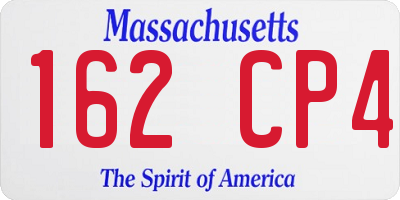 MA license plate 162CP4