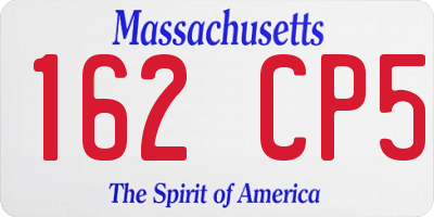 MA license plate 162CP5